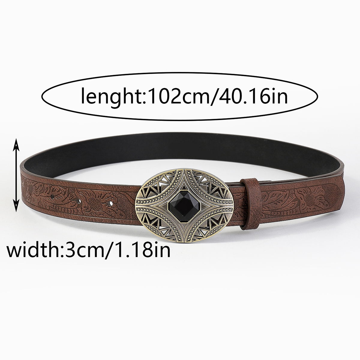 Vintage Style Classic Style Color Block Pu Leather Plating Inlay Turquoise Women's Leather Belts display picture 1