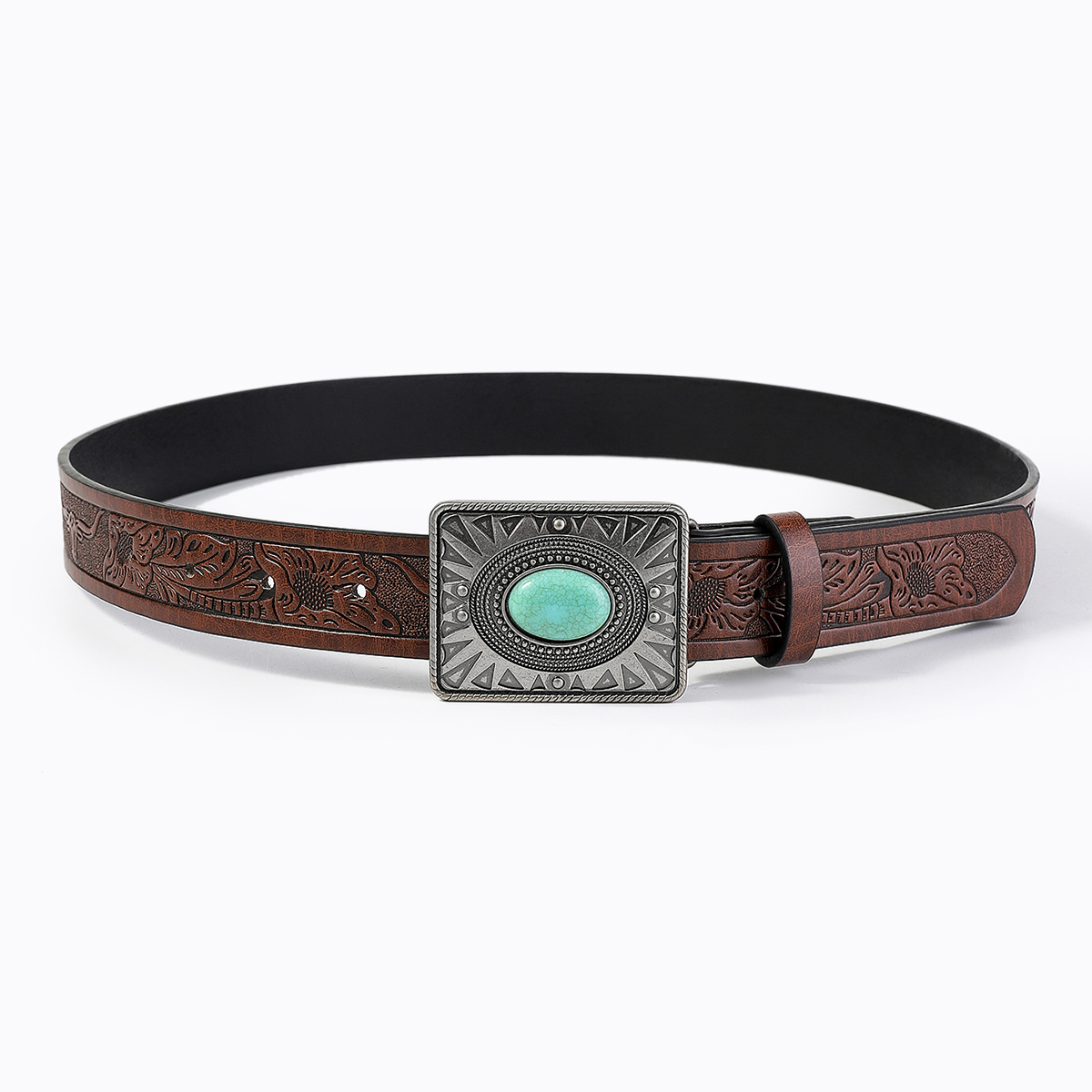 Vintage Style Classic Style Color Block Pu Leather Plating Inlay Turquoise Women's Leather Belts display picture 18