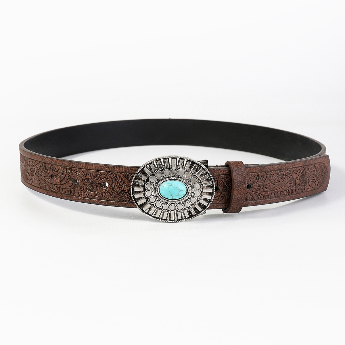 Vintage Style Classic Style Color Block Pu Leather Plating Inlay Turquoise Women's Leather Belts display picture 22