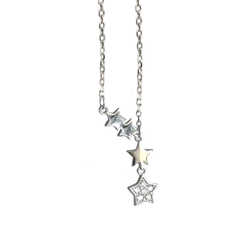 Copper Silver Plated Sweet Simple Style Plating Star Pendant Necklace display picture 1