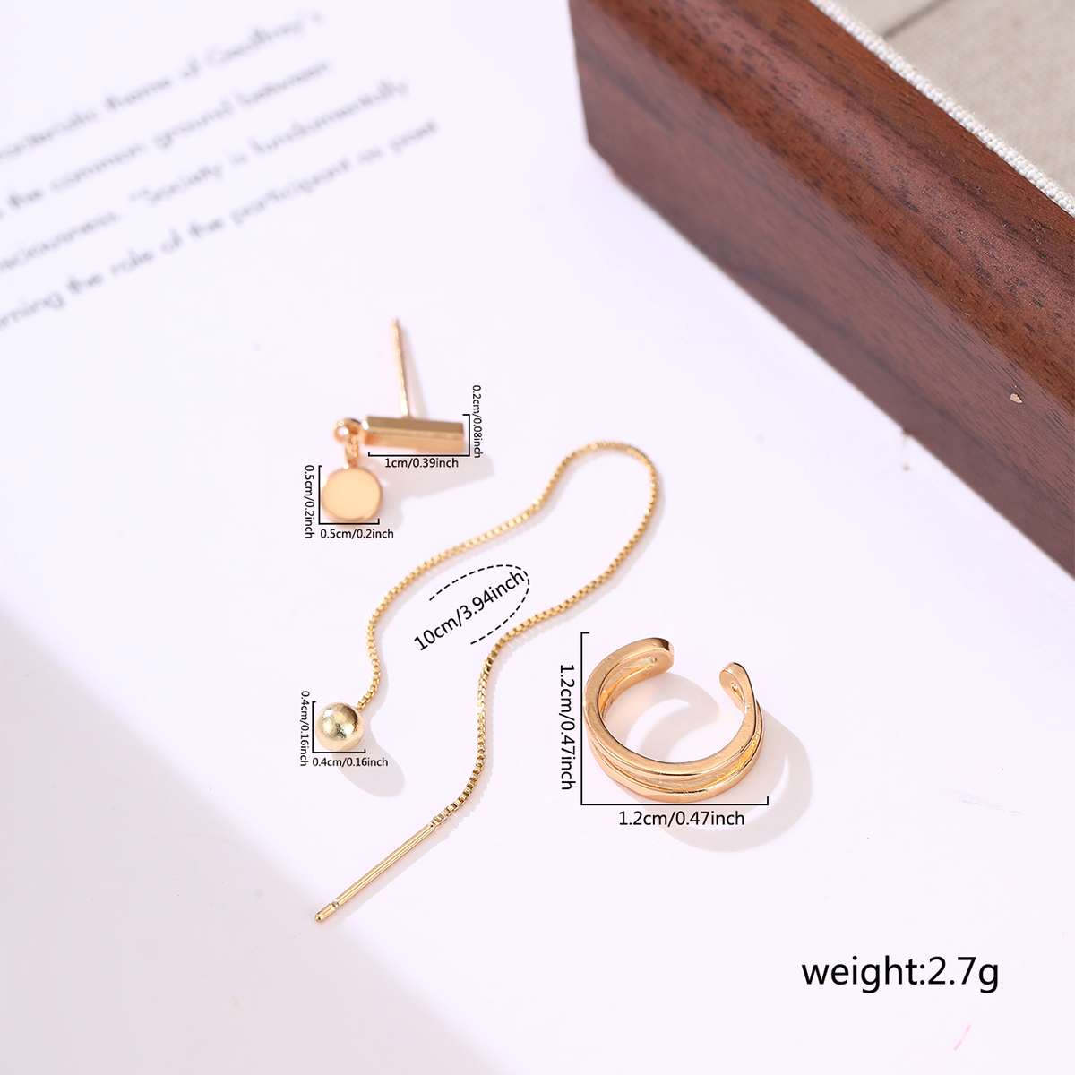 3 Pieces Simple Style Classic Style Solid Color Inlay Copper Zircon Ear Studs display picture 1