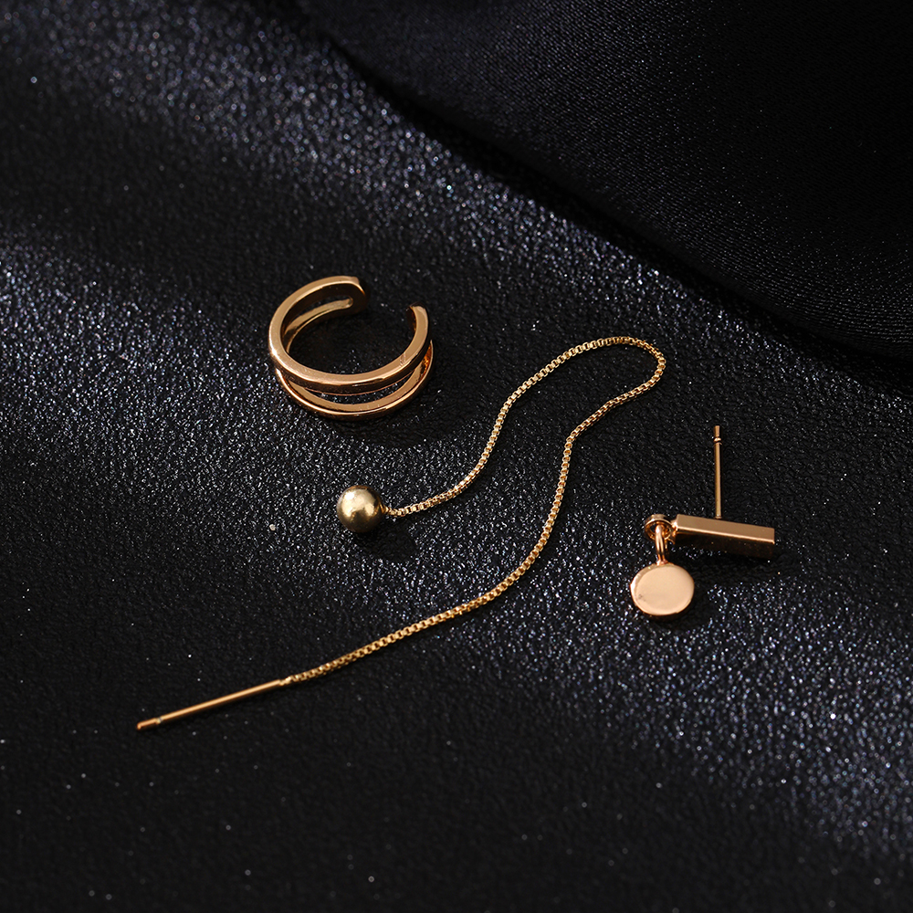 3 Pieces Simple Style Classic Style Solid Color Inlay Copper Zircon Ear Studs display picture 4