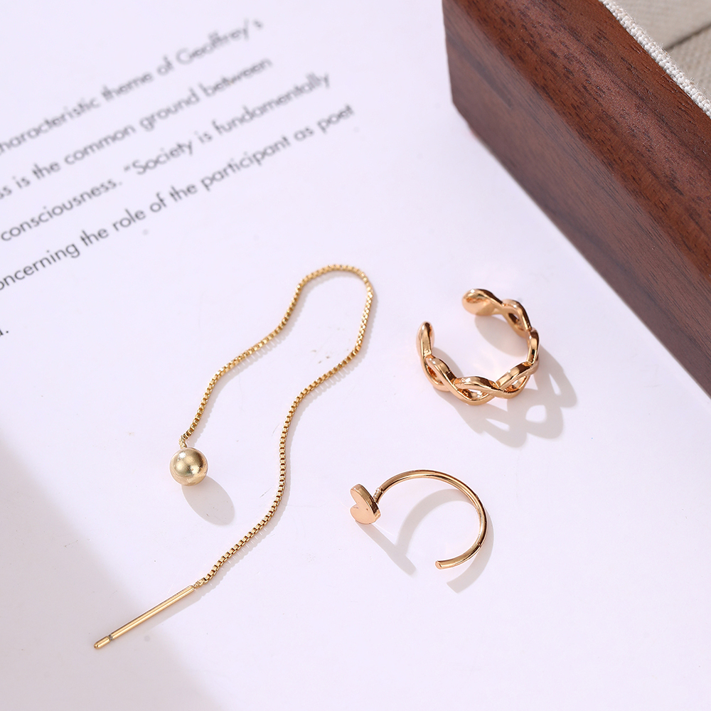 3 Pieces Simple Style Classic Style Solid Color Inlay Copper Zircon Ear Studs display picture 7