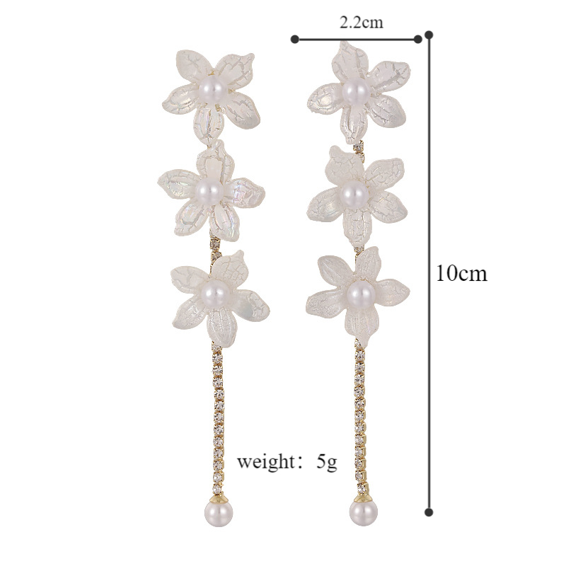 1 Pair Vacation Sweet Flower Inlay Alloy Pearl Ear Studs display picture 1