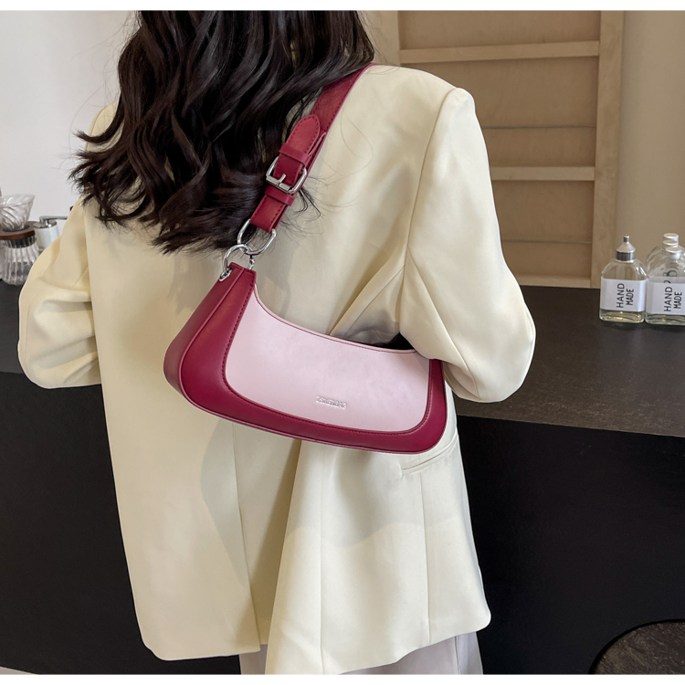 Women's Pu Leather Solid Color Classic Style Sewing Thread Zipper Shoulder Bag display picture 12