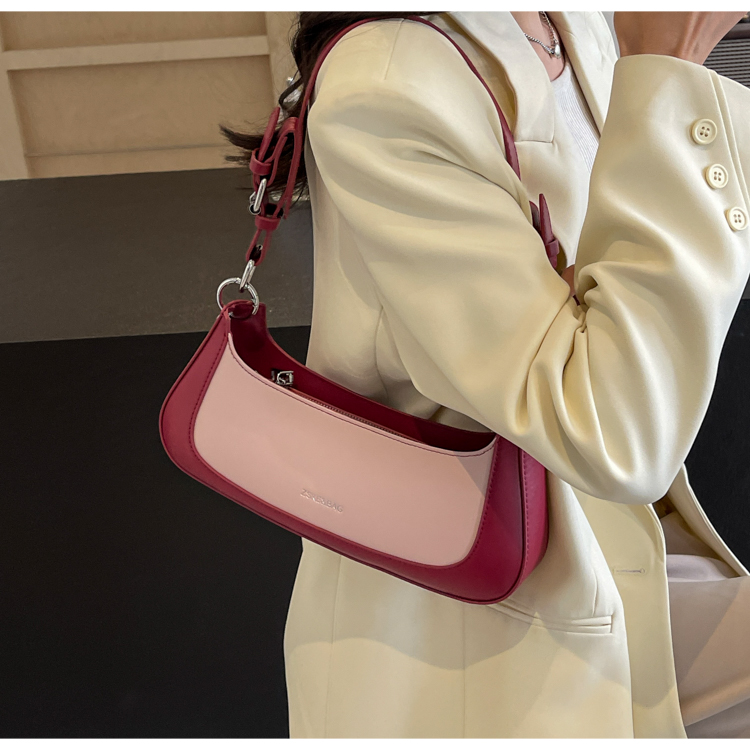 Women's Pu Leather Solid Color Classic Style Sewing Thread Zipper Shoulder Bag display picture 8