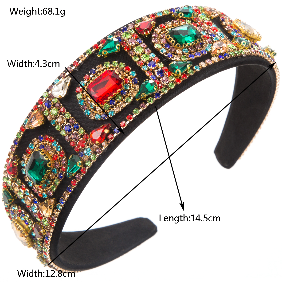 Women's Baroque Style Classic Style Korean Style Geometric Alloy Cloth Inlay Rhinestones Glass Hair Band display picture 1