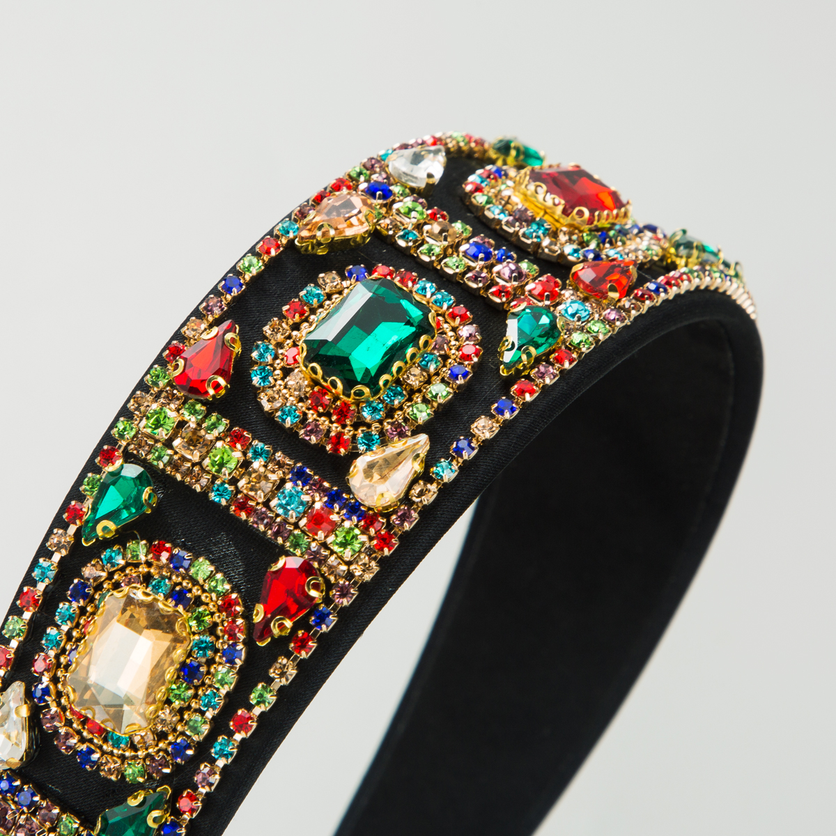 Women's Baroque Style Classic Style Korean Style Geometric Alloy Cloth Inlay Rhinestones Glass Hair Band display picture 4