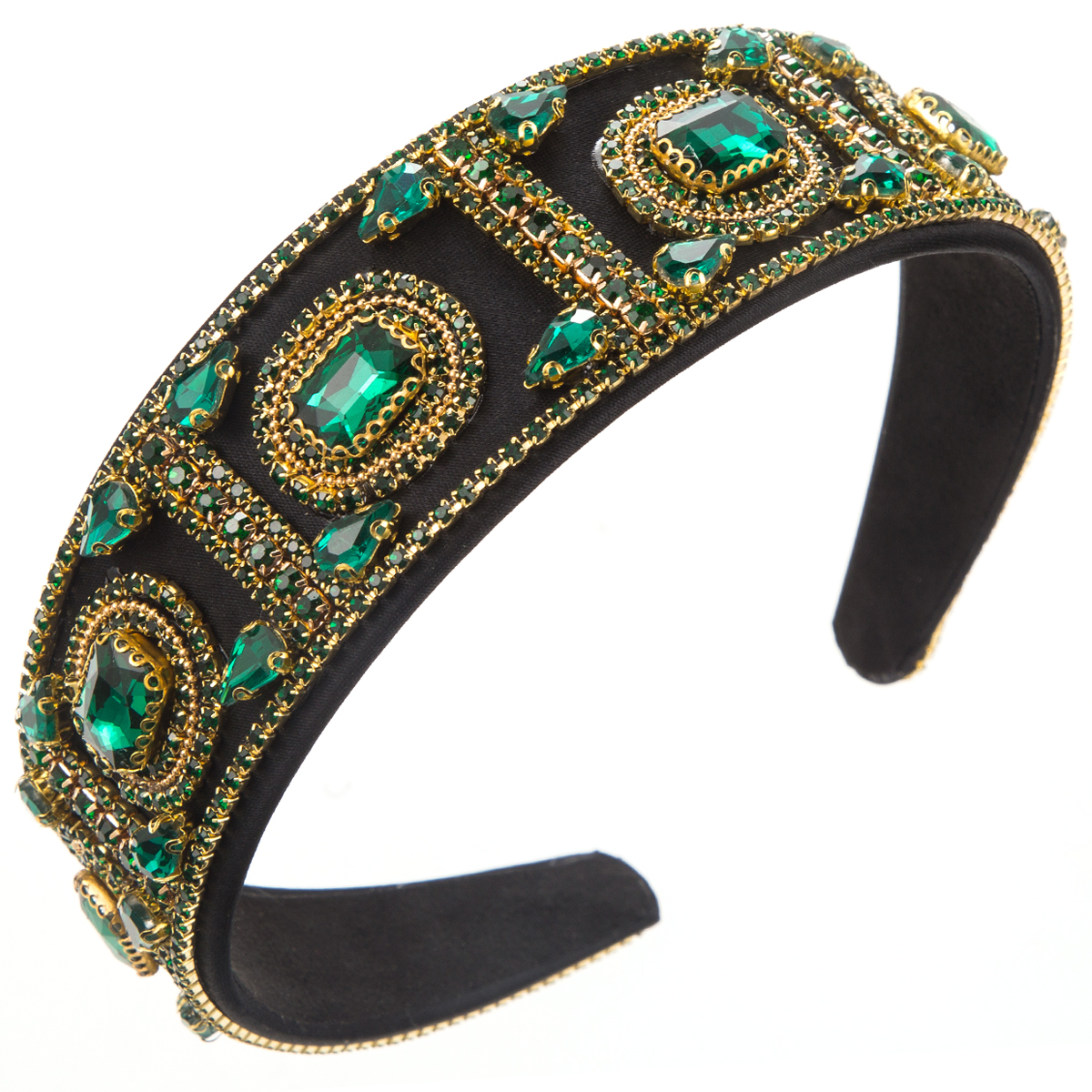 Women's Baroque Style Classic Style Korean Style Geometric Alloy Cloth Inlay Rhinestones Glass Hair Band display picture 10