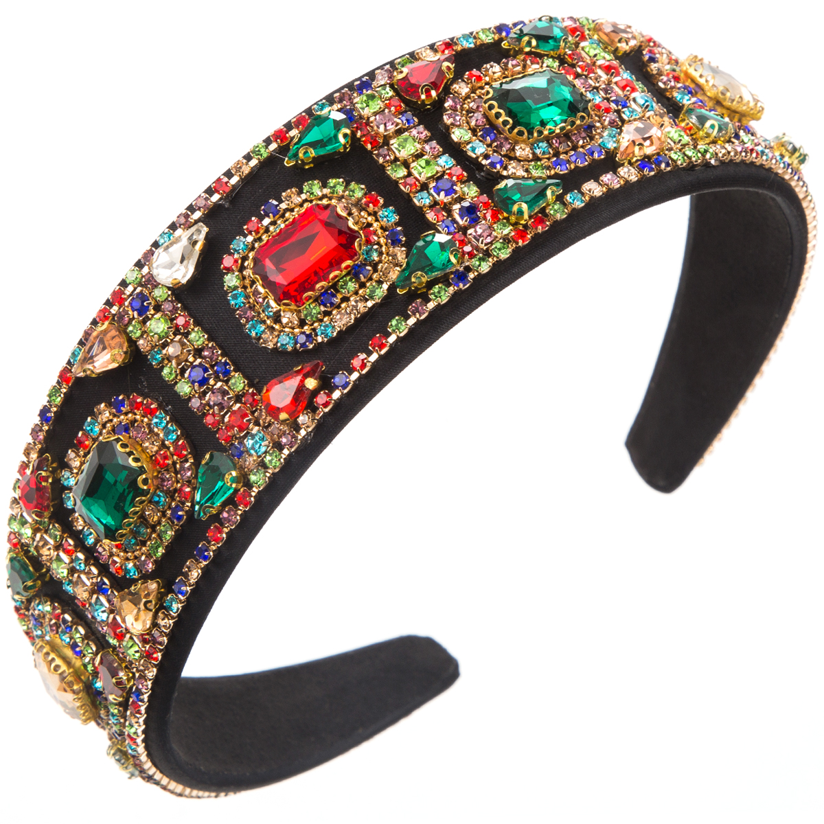 Women's Baroque Style Classic Style Korean Style Geometric Alloy Cloth Inlay Rhinestones Glass Hair Band display picture 9