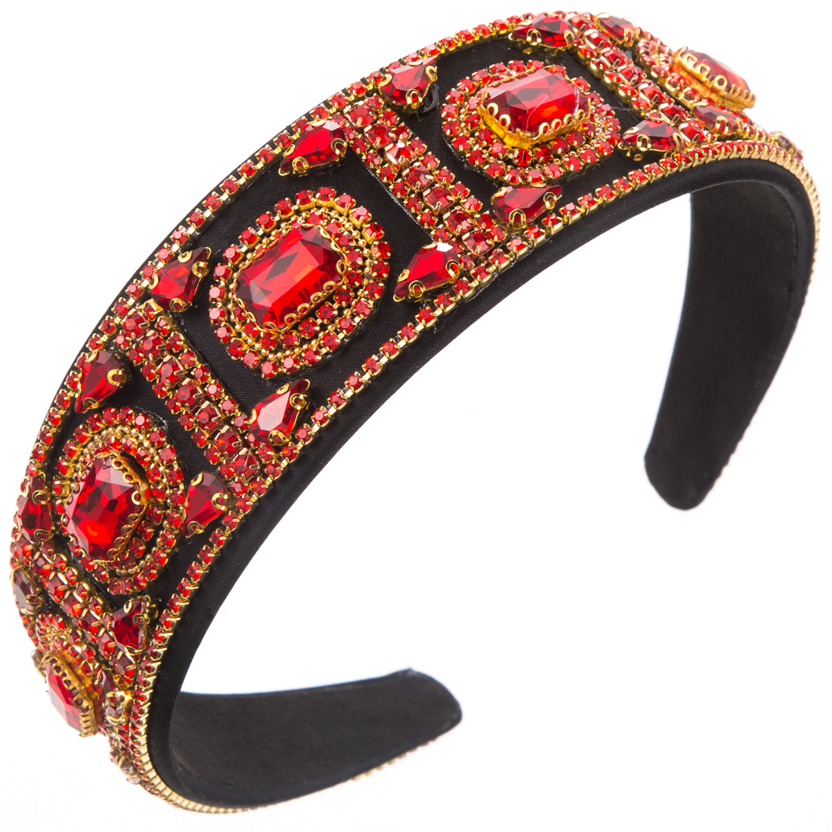 Women's Baroque Style Classic Style Korean Style Geometric Alloy Cloth Inlay Rhinestones Glass Hair Band display picture 8