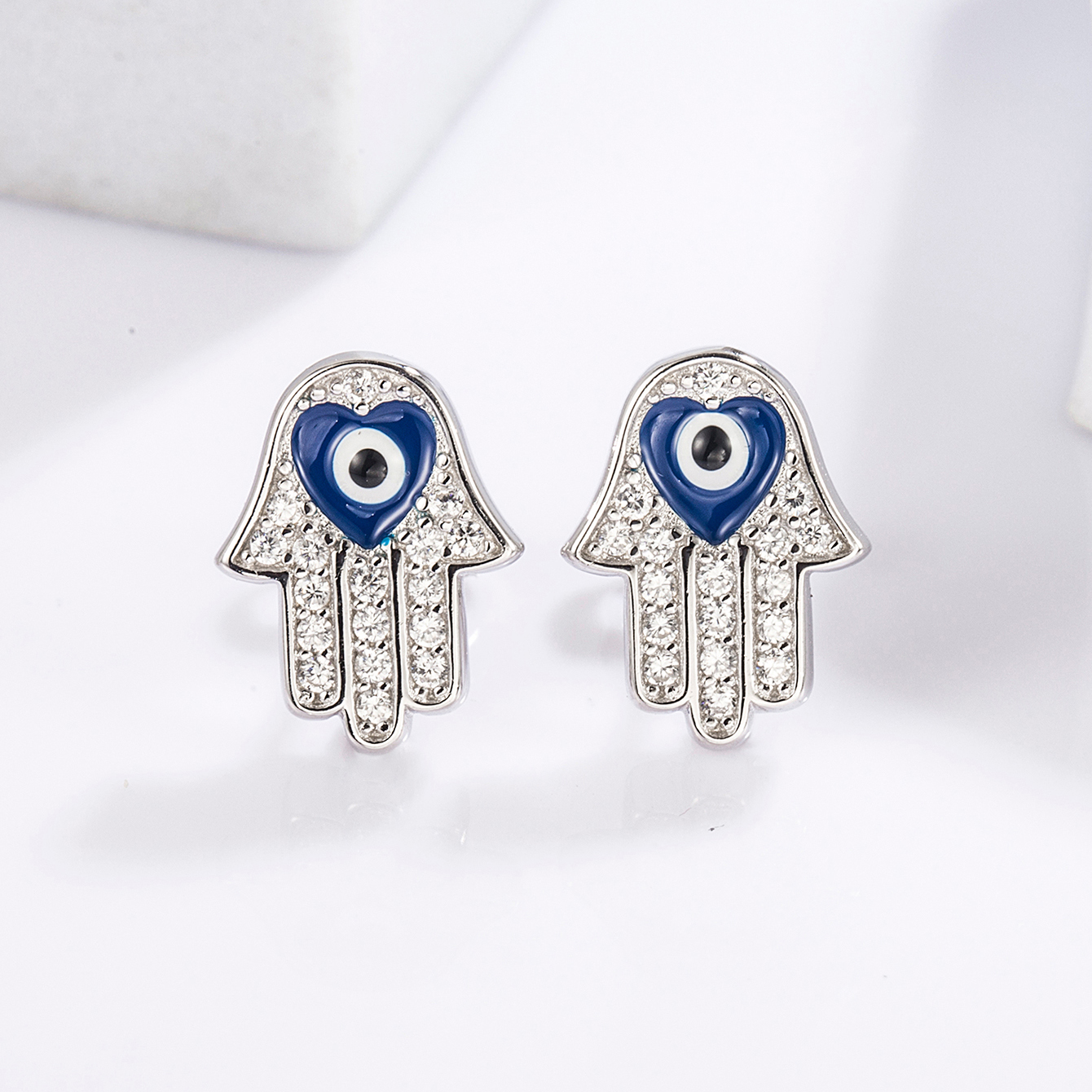 1 Pièce Classique Drôle Œil Pieuvre Placage Incruster Argent Sterling Zircon Or Blanc Plaqué Boucles D'Oreilles display picture 1