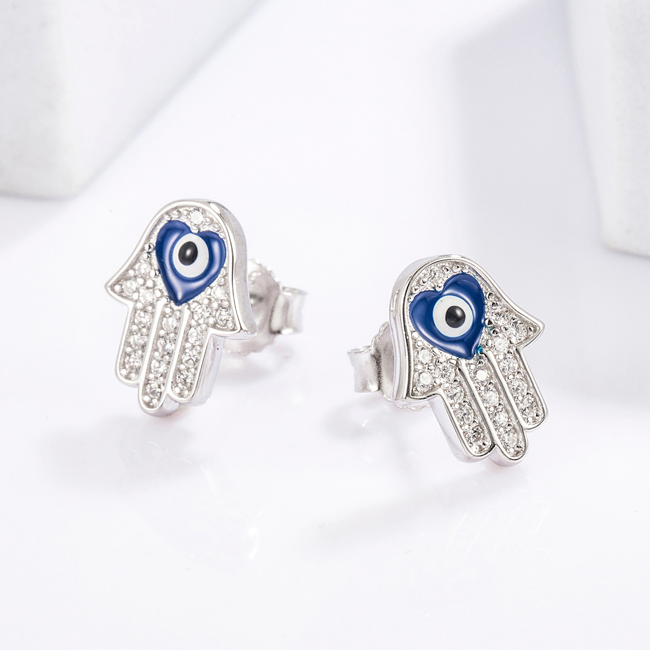 1 Pièce Classique Drôle Œil Pieuvre Placage Incruster Argent Sterling Zircon Or Blanc Plaqué Boucles D'Oreilles display picture 2