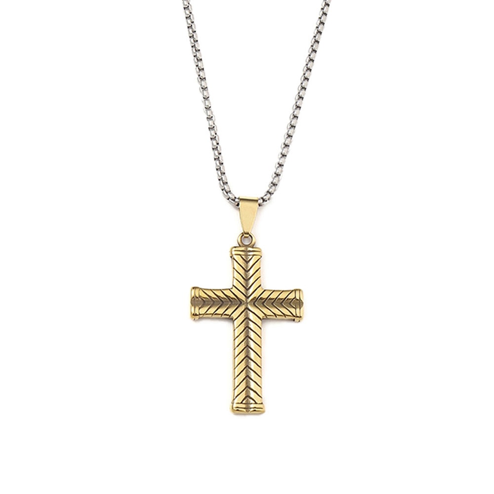 Hip-Hop Cross 201 Stainless Steel Polishing Men's Pendant Necklace display picture 5