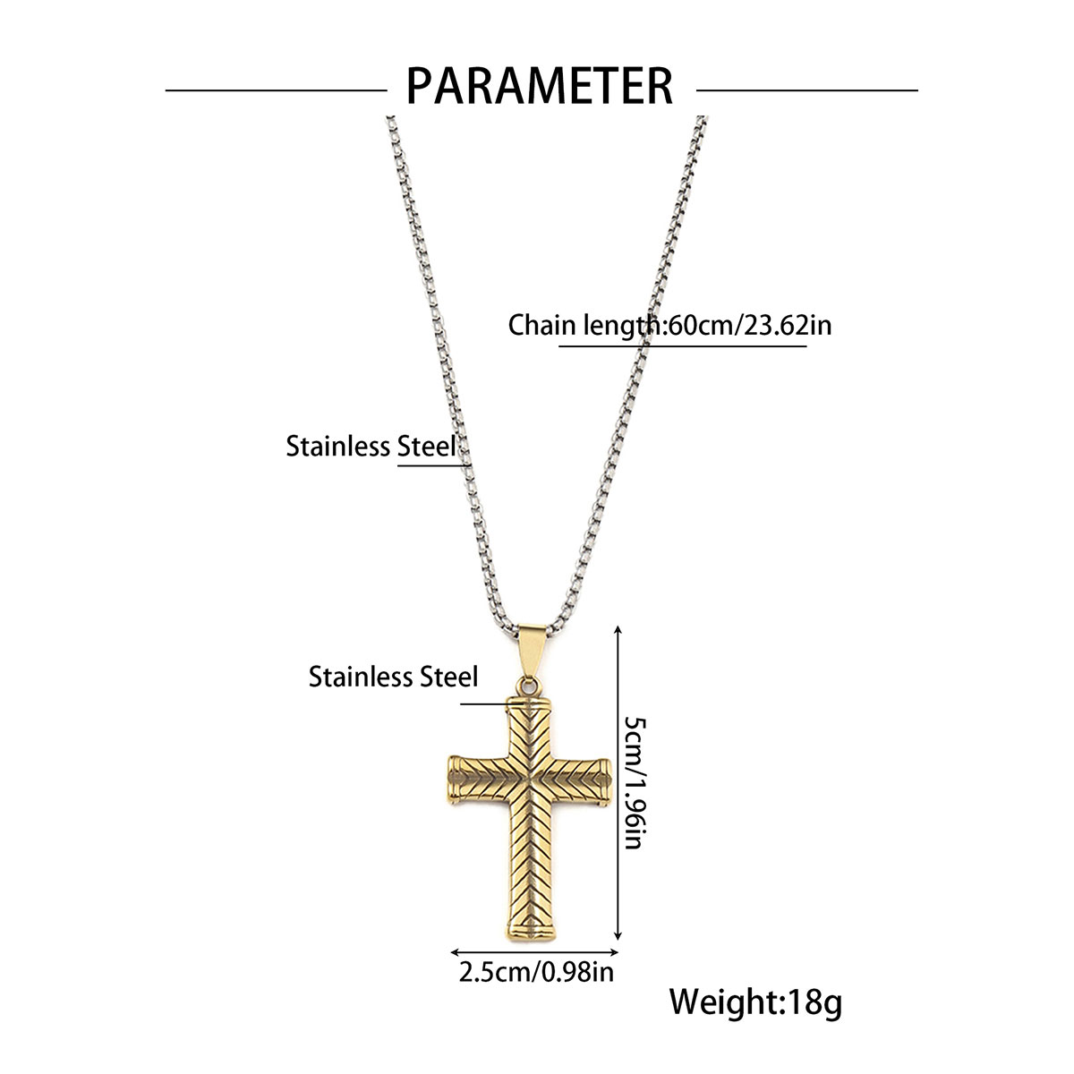 Hip-Hop Cross 201 Stainless Steel Polishing Men's Pendant Necklace display picture 7