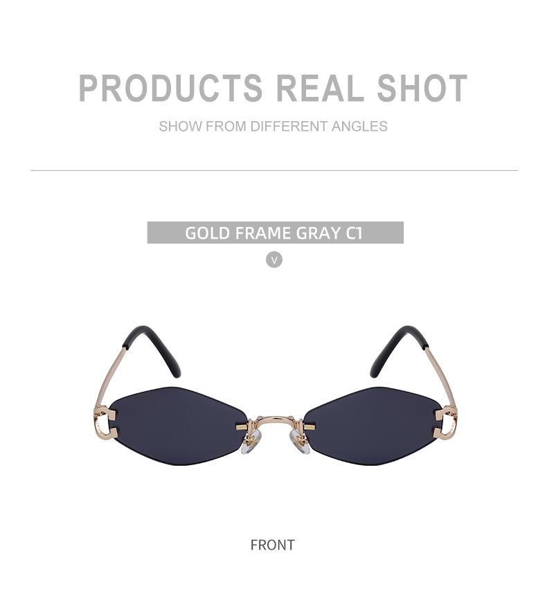 Sweet Simple Style Artistic Color Block Pc Polygon Frameless Men's Sunglasses display picture 1