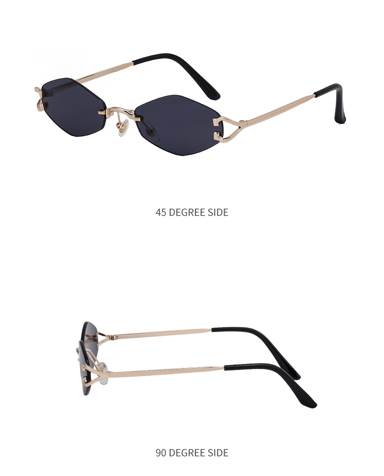 Sweet Simple Style Artistic Color Block Pc Polygon Frameless Men's Sunglasses display picture 2