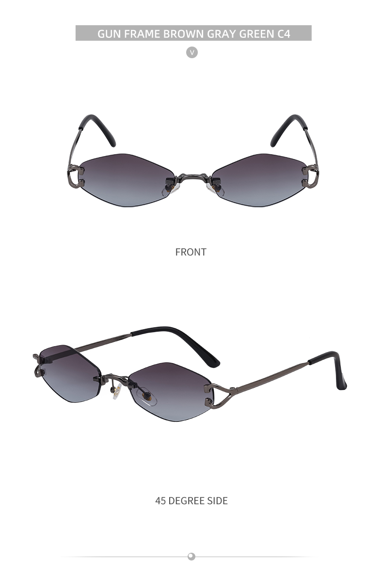 Sweet Simple Style Artistic Color Block Pc Polygon Frameless Men's Sunglasses display picture 4