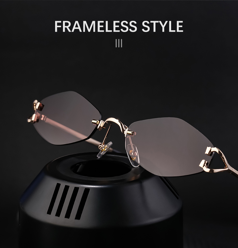 Sweet Simple Style Artistic Color Block Pc Polygon Frameless Men's Sunglasses display picture 10
