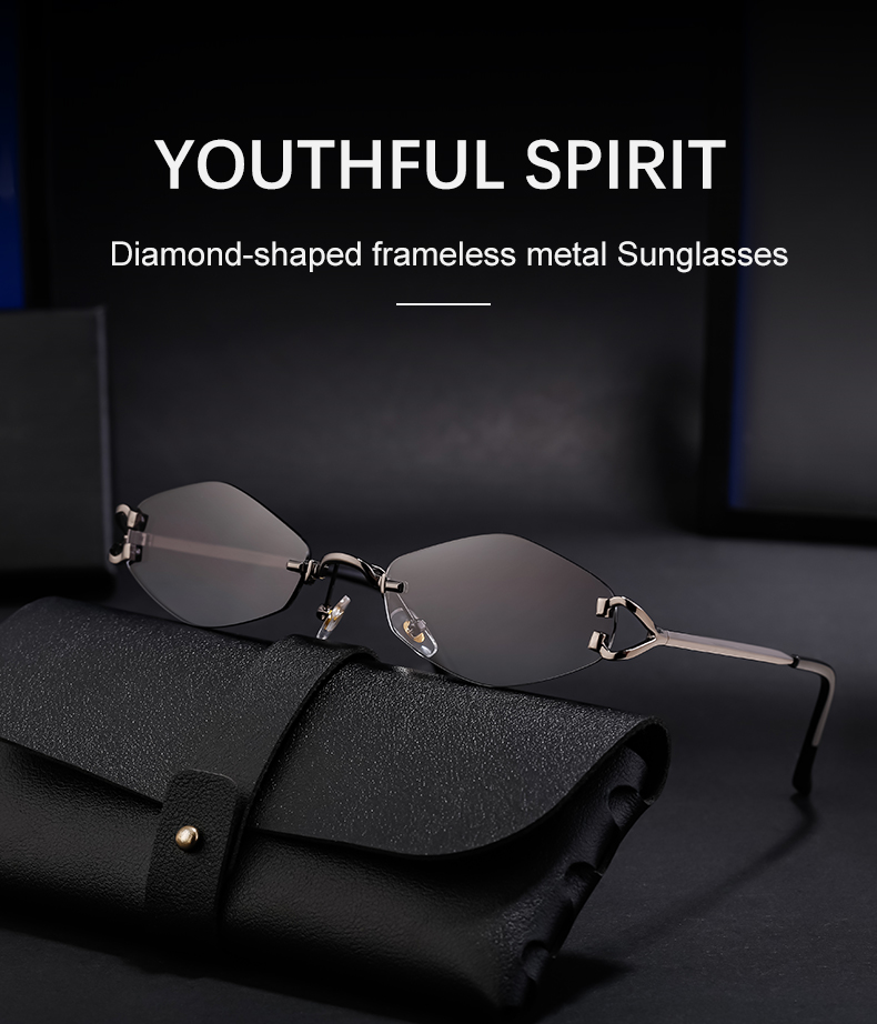 Sweet Simple Style Artistic Color Block Pc Polygon Frameless Men's Sunglasses display picture 13
