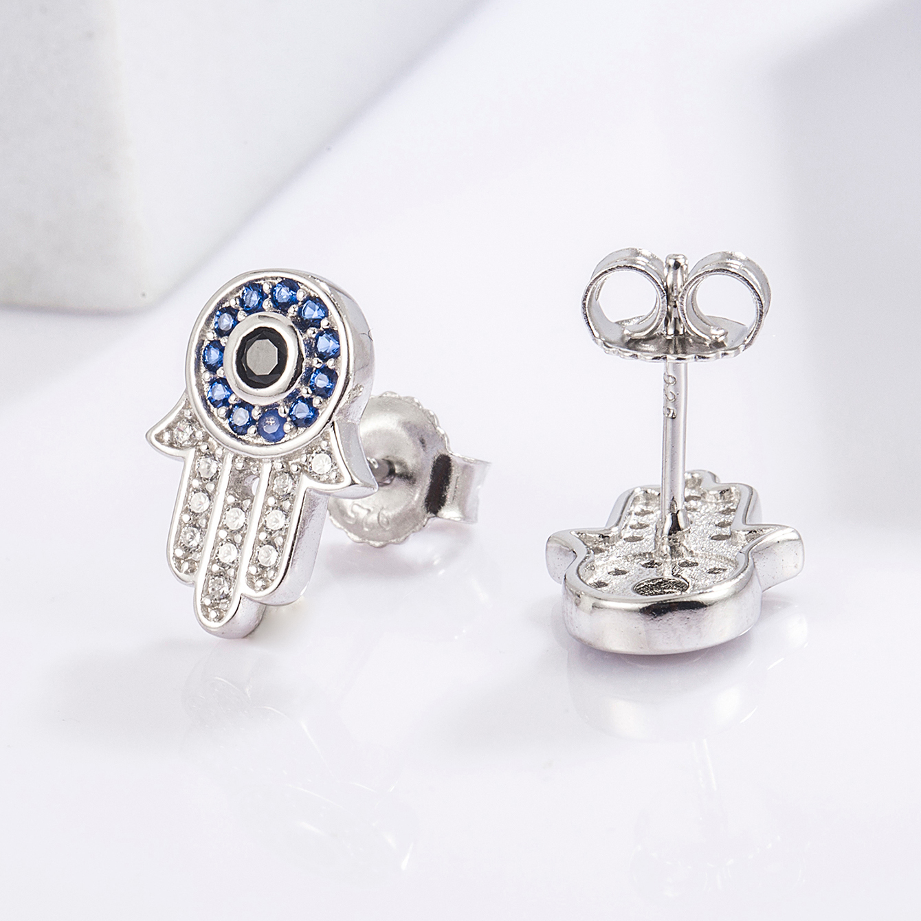 1 Piece Classical Funny Eye Octopus Plating Inlay Sterling Silver Zircon White Gold Plated Ear Studs display picture 10