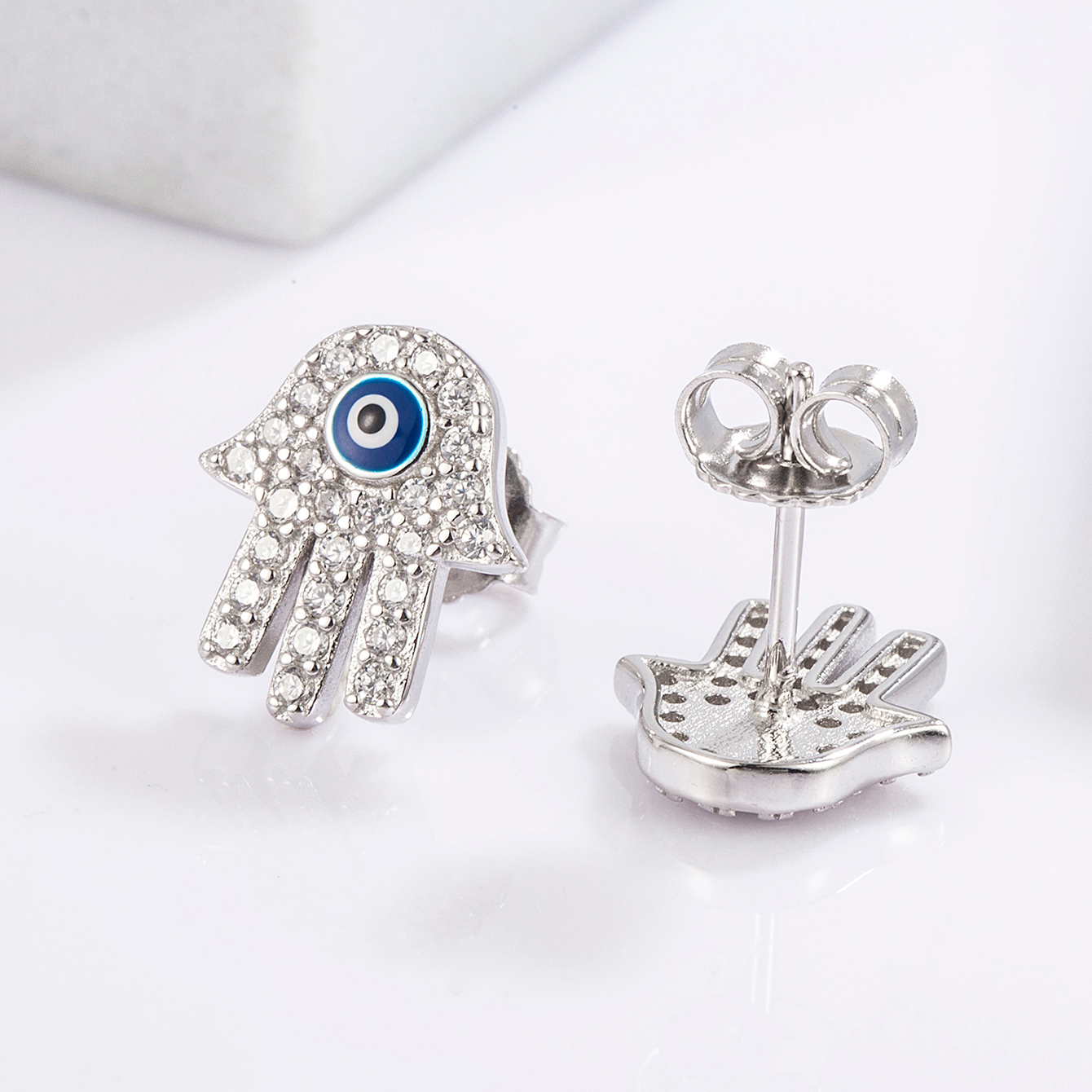 1 Piece Classical Funny Eye Octopus Plating Inlay Sterling Silver Zircon White Gold Plated Ear Studs display picture 14