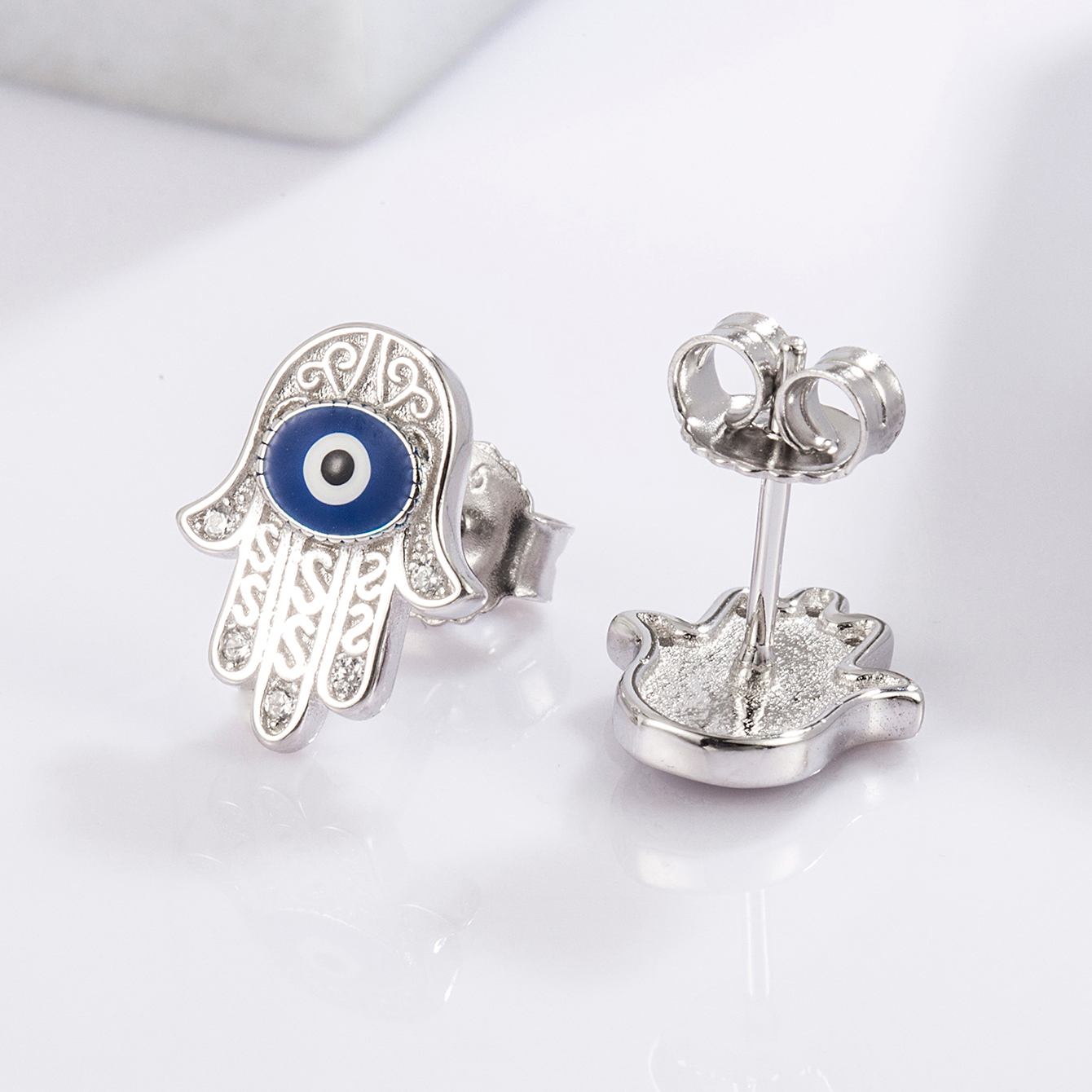 1 Piece Classical Funny Eye Octopus Plating Inlay Sterling Silver Zircon White Gold Plated Ear Studs display picture 15