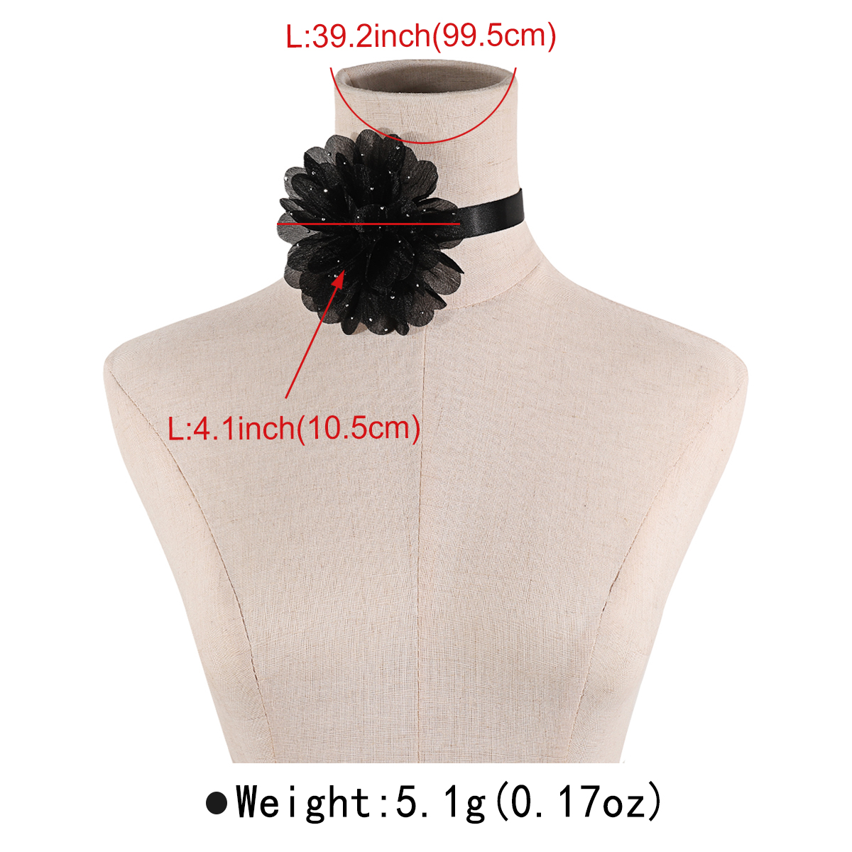 Wholesale Jewelry Simple Style Classic Style Flower Gauze Rhinestones Inlay Choker display picture 3