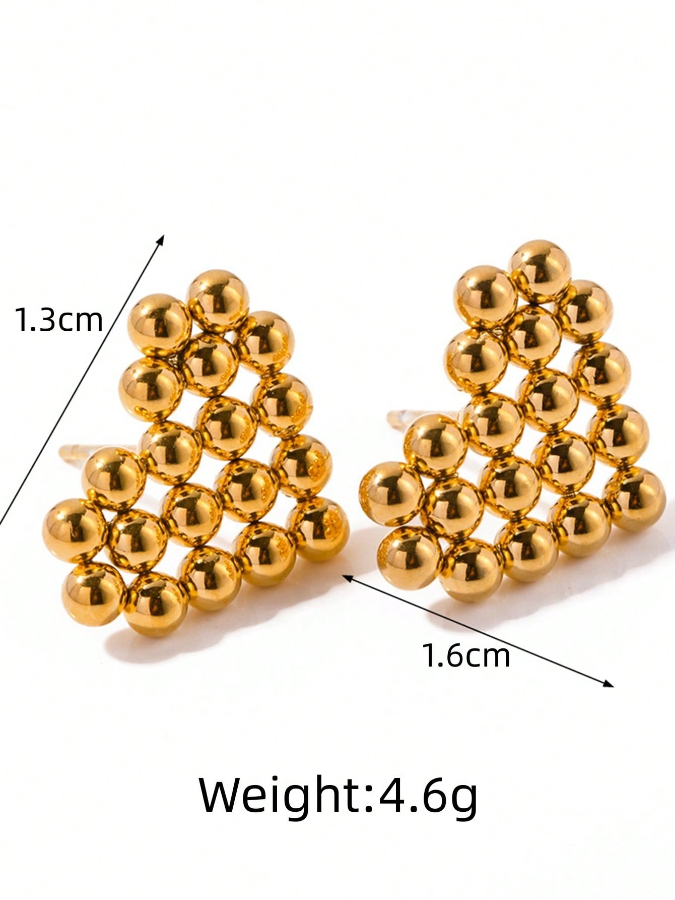1 Pair Cute Heart Shape Polishing 304 Stainless Steel 18K Gold Plated Ear Studs display picture 7