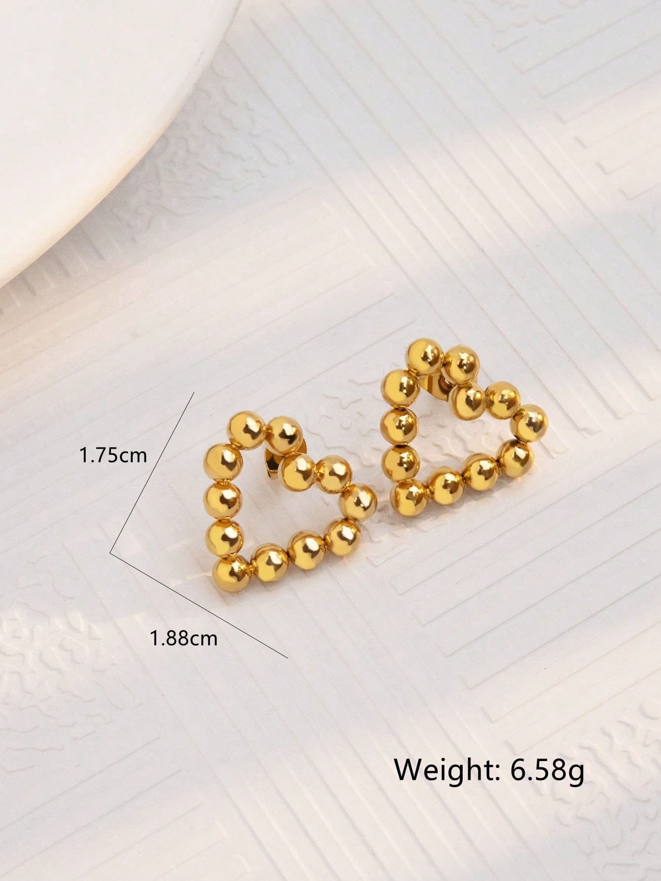 1 Pair Cute Heart Shape Polishing 304 Stainless Steel 18K Gold Plated Ear Studs display picture 8