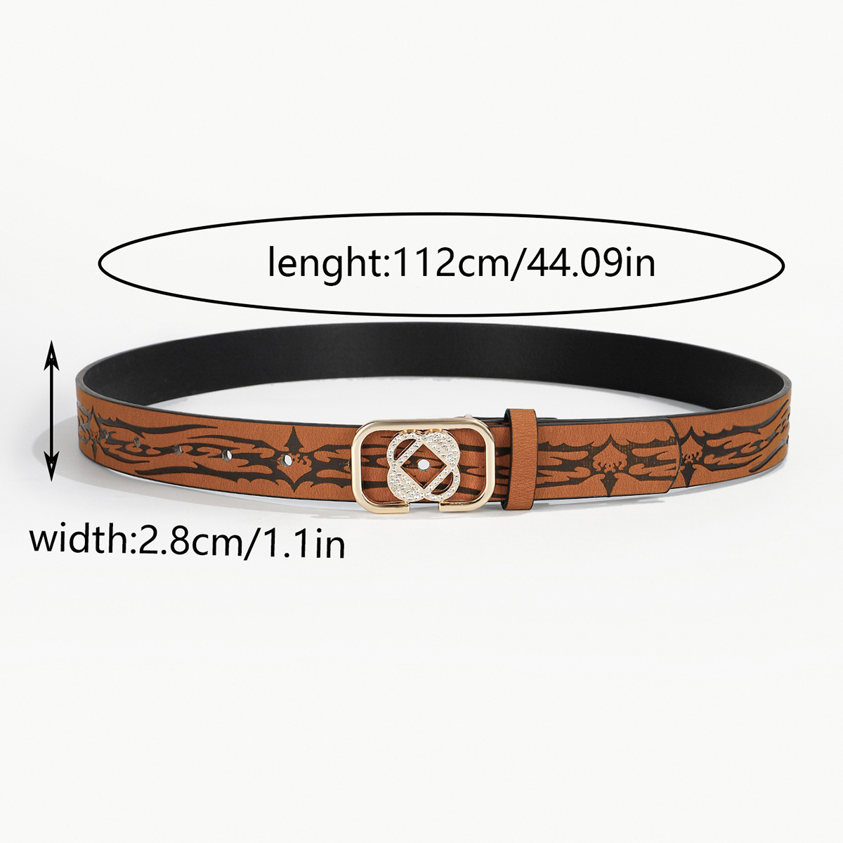 Casual Simple Style Color Block Pu Leather Inlay Rhinestones Women's Leather Belts display picture 10