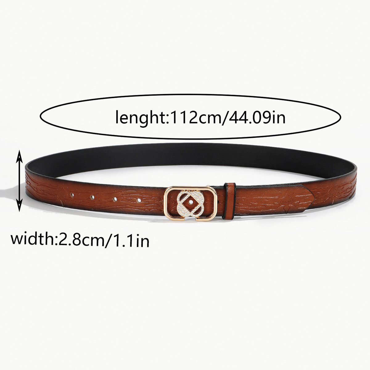 Casual Simple Style Color Block Pu Leather Inlay Rhinestones Women's Leather Belts display picture 11