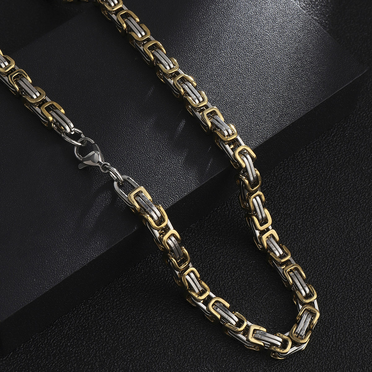 Cool Style Color Block 201 Stainless Steel Layered Patchwork Men's Necklace Bracelets display picture 15