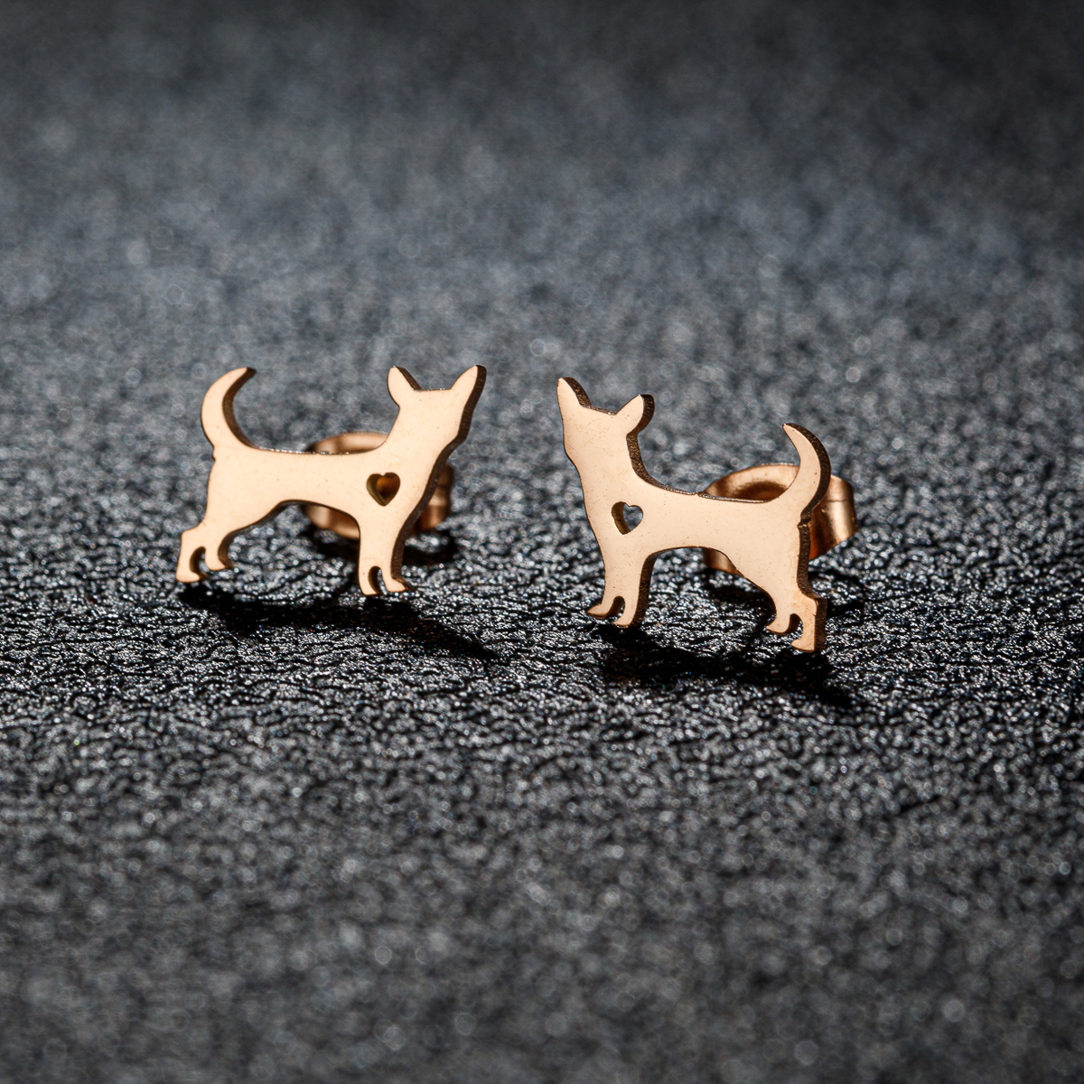 1 Pair Cute Sweet Animal Polishing Plating 304 Stainless Steel 18K Gold Plated Ear Studs display picture 4