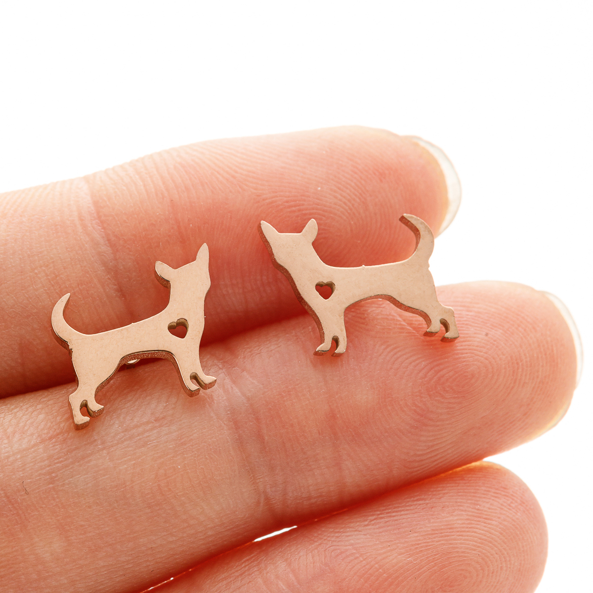 1 Pair Cute Sweet Animal Polishing Plating 304 Stainless Steel 18K Gold Plated Ear Studs display picture 8