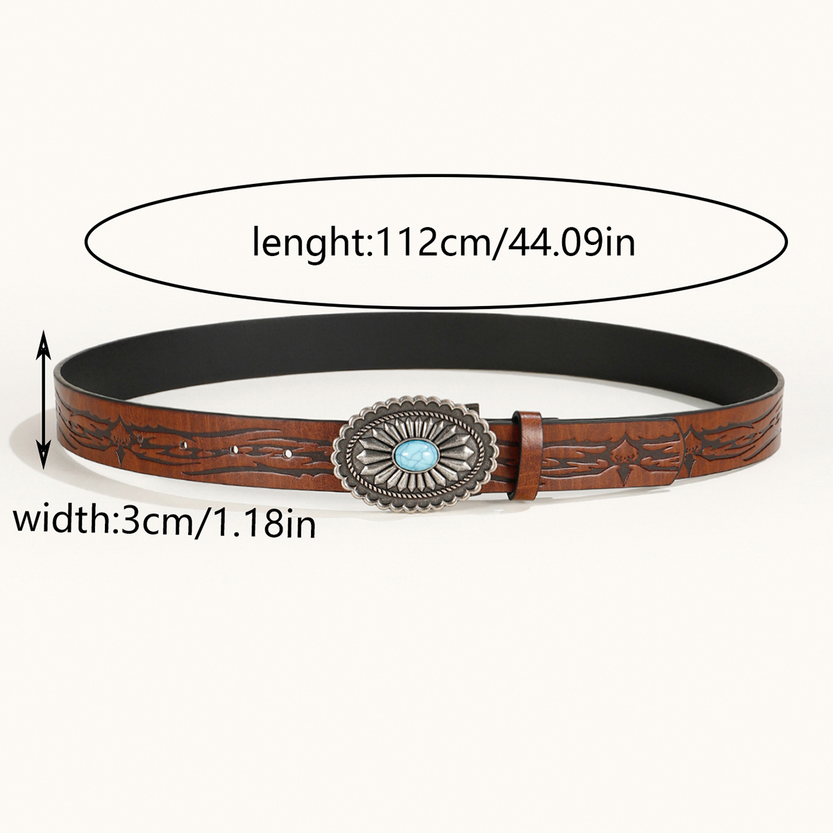 Simple Style Classic Style Color Block Pu Leather Plating Inlay Turquoise Rhinestones Unisex Leather Belts display picture 11