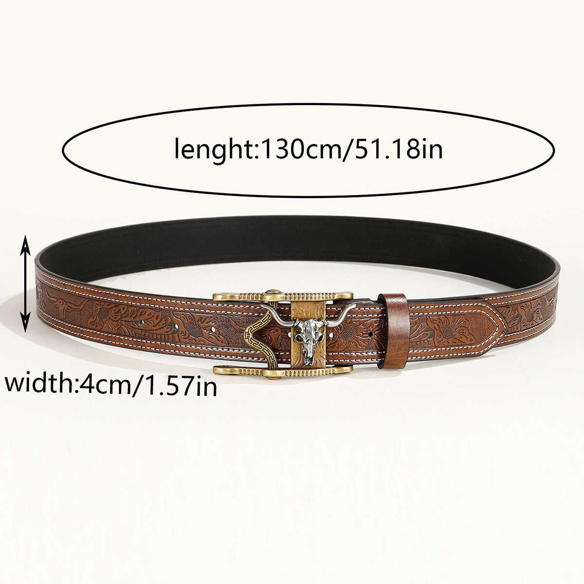 Simple Style Classic Style Animal Pu Leather Plating Metal Button Men's Leather Belts display picture 4