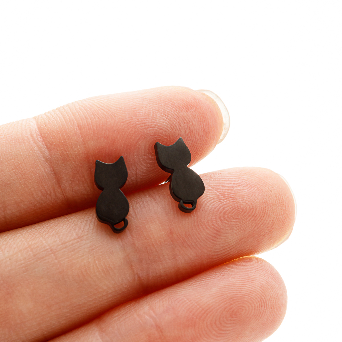 1 Pair Sweet Rabbit Cat Polishing 304 Stainless Steel 18K Gold Plated Ear Studs display picture 3