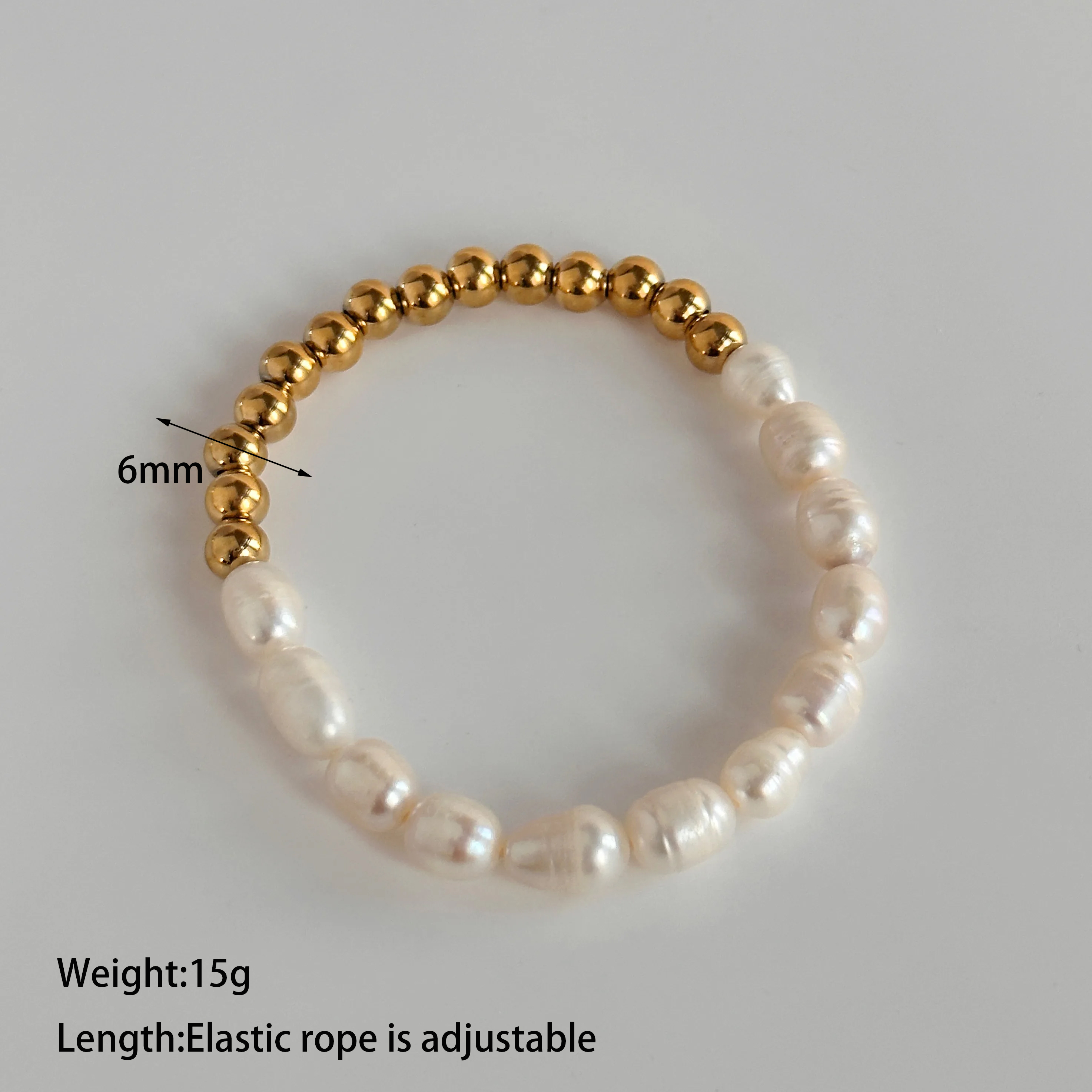 304 Stainless Steel Natural Pearls Vary In Size, Please Consider Carefully Before Ordering! 18K Gold Plated IG Style Basic Beaded Round Bracelets display picture 8