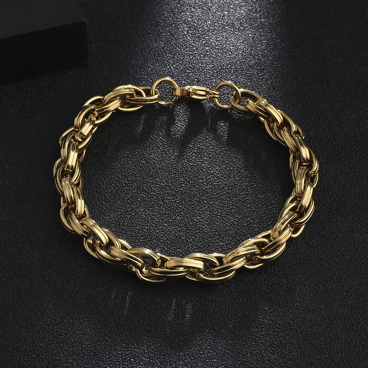 Cool Style Solid Color 201 Stainless Steel Layered Patchwork Mardi Gras Men's Bracelets display picture 3