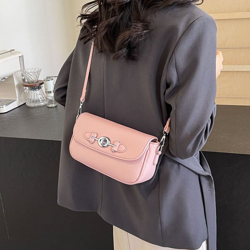 Women's One Size Pu Leather Solid Color Classic Style Sewing Thread Lock Clasp Shoulder Bag display picture 12