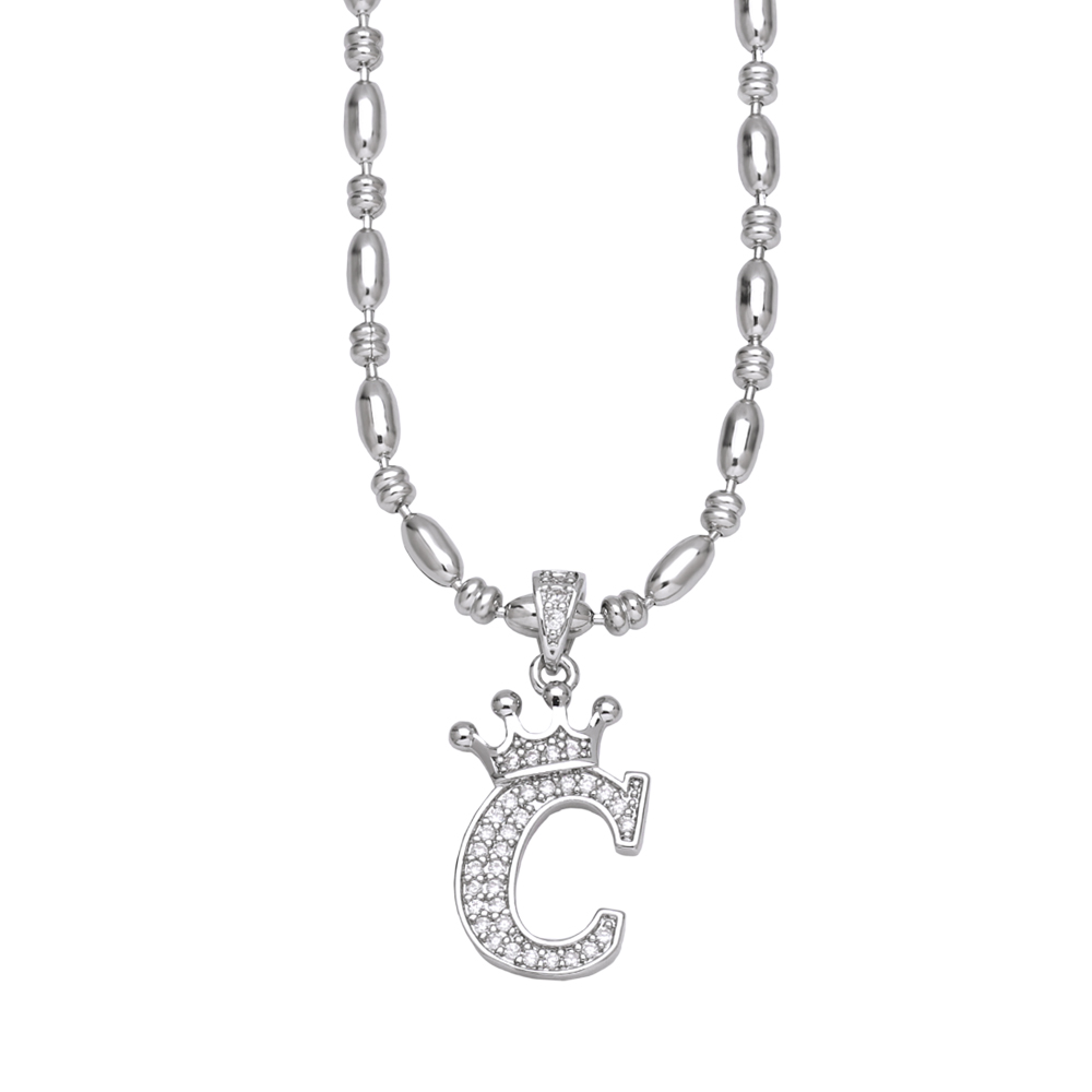 Le Cuivre Plaqué Or 18K Style Simple Incruster Lettre Zircon Collier display picture 6