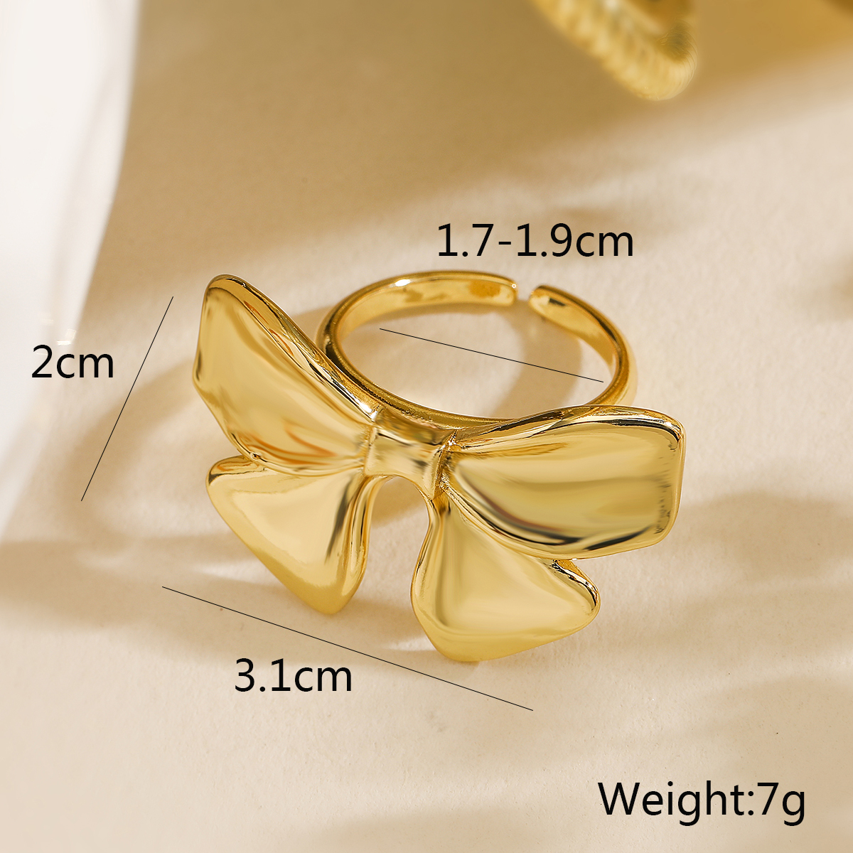 Copper 18K Gold Plated White Gold Plated Simple Style Inlay Bow Knot Zircon Open Rings display picture 2