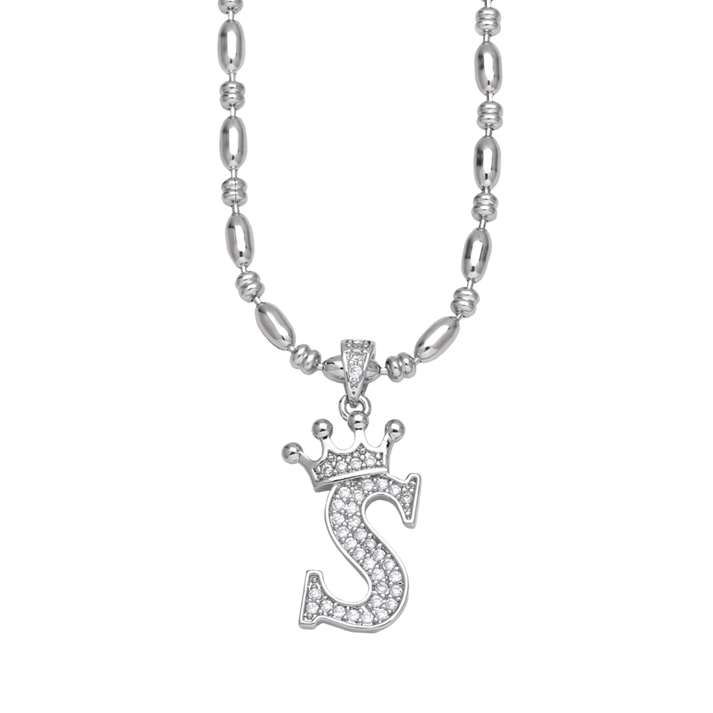 Le Cuivre Plaqué Or 18K Style Simple Incruster Lettre Zircon Collier display picture 23