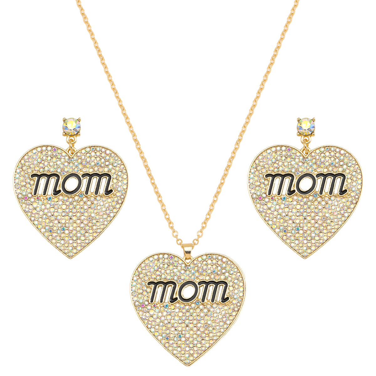 Classic Style Heart Shape Alloy Polishing Inlay Rhinestones Women's Jewelry Set display picture 3