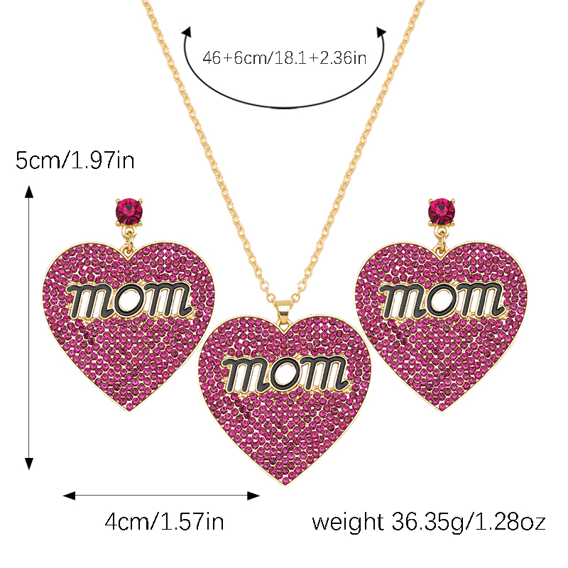 Classic Style Heart Shape Alloy Polishing Inlay Rhinestones Women's Jewelry Set display picture 11