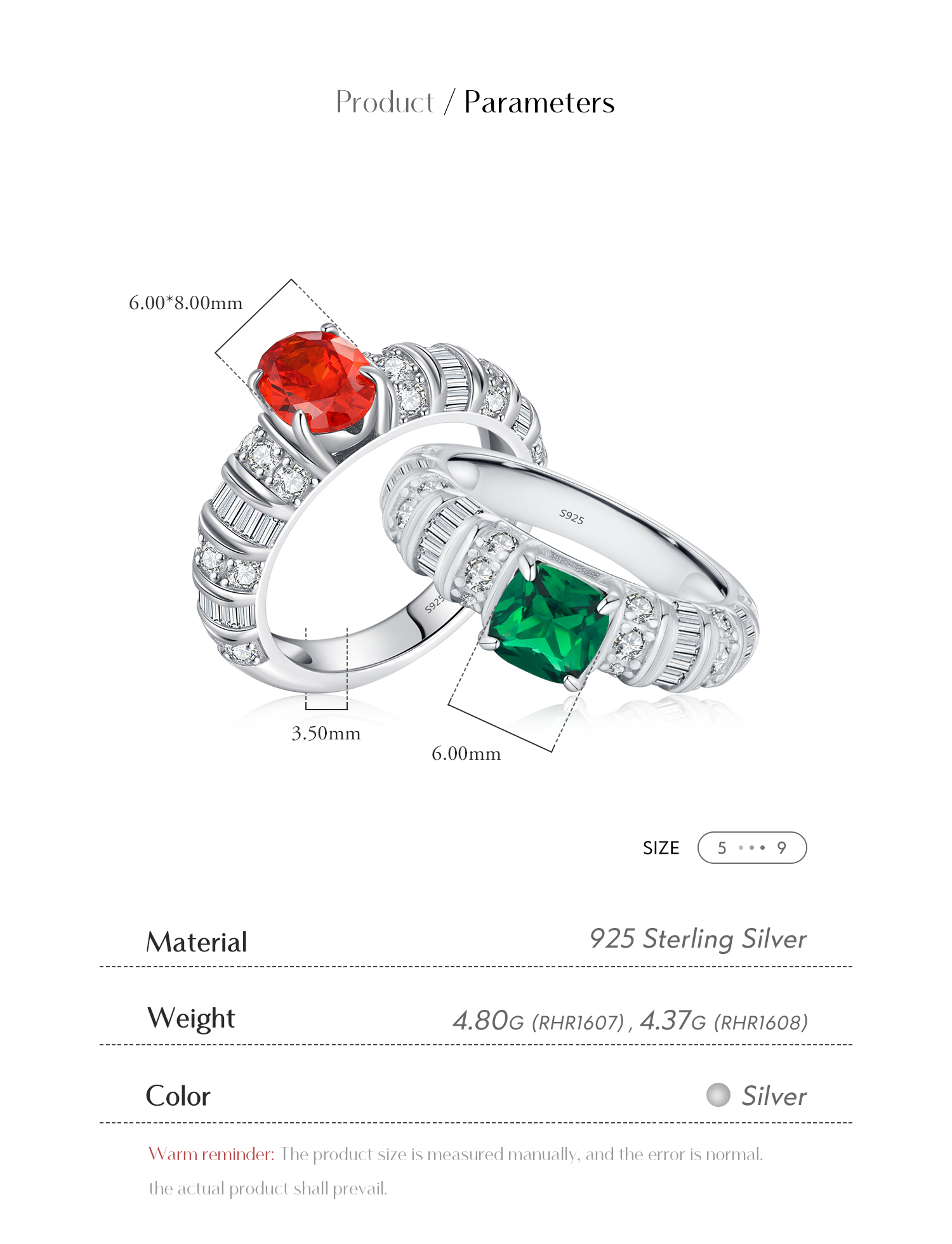 Sterling Silver Rhodium Plated Glam Luxurious Shiny Inlay Oval Rectangle Zircon Rings display picture 4