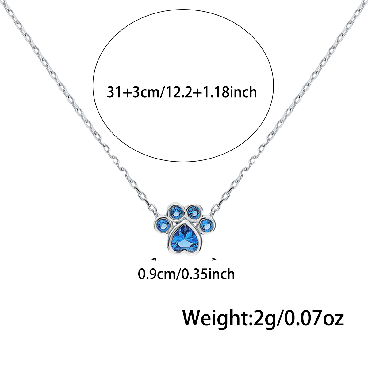 Cute Animal Paw Print Sterling Silver Inlay Zircon White Gold Plated Women's Jewelry Set display picture 1