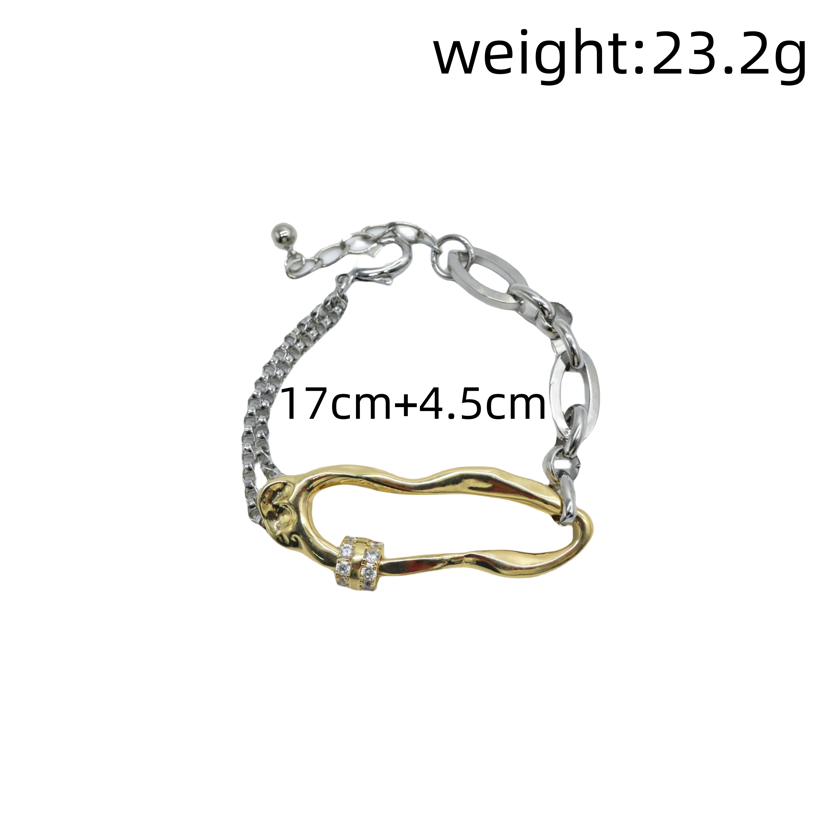 Casual Simple Style Circle Copper Asymmetrical Chain 14K Gold Plated Men's Bracelets display picture 5