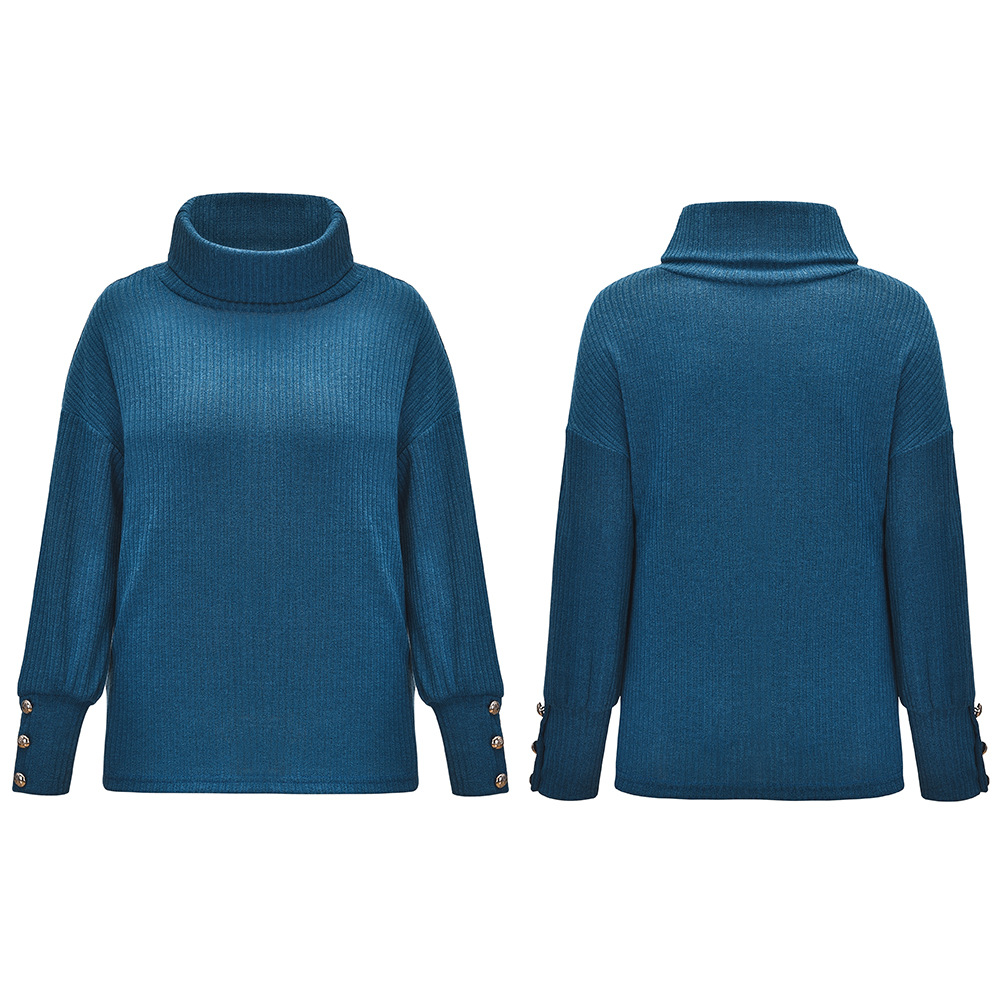 Women'S Sweater Long Sleeve Sweaters & Cardigans Button Fashion Solid Color display picture 7